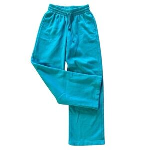 Aritzia TNA Cozy Fleece Boyfriend Sweatpants Lounge Comfy Pants Wide Leg Teal